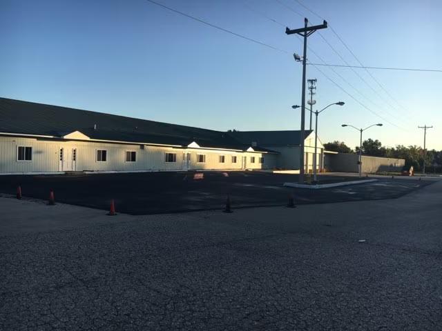 Perimeter fencing securing the warehouse staging areas